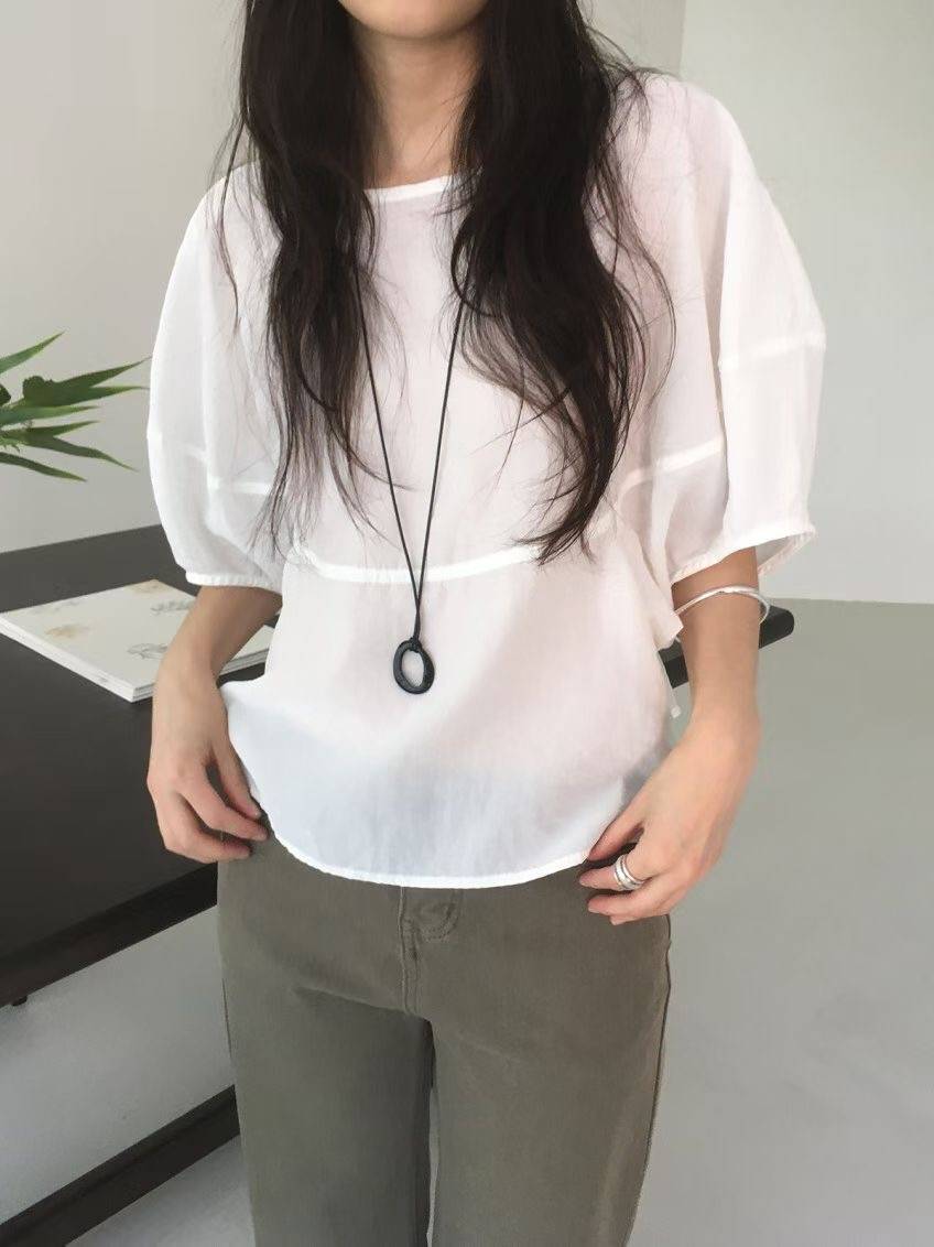 SOIL東大門直郵女士新品真品時尚休閑襯衫蕾絲衫不含項鏈SOIL襯衫/蕾絲衫