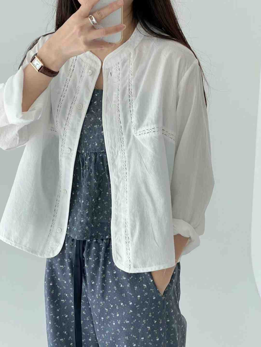 ARLOW東大門實拍女裝新款熱賣休閑推薦人氣時尚襯衫蕾絲衫ARLOW襯衫/蕾絲衫