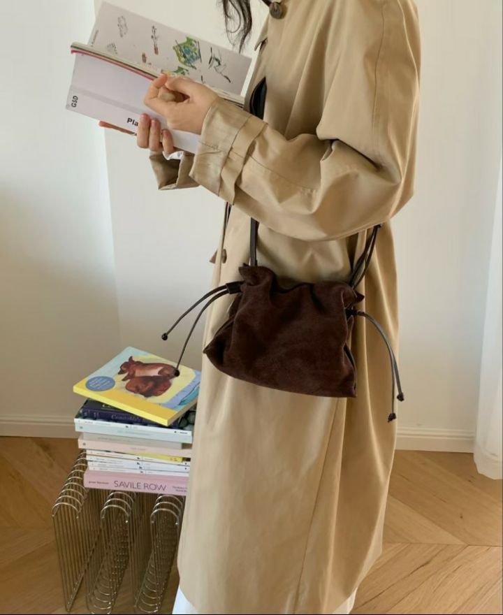 TROUVAILLE東大門直郵女士新品人氣真品單肩斜跨包牛皮絨TROUVAILLE單肩/斜跨包