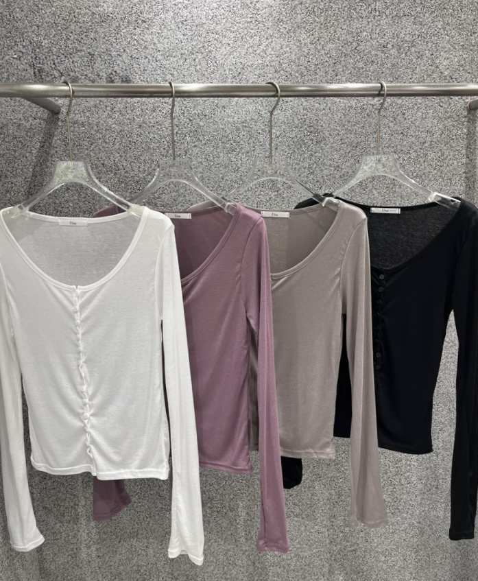 UNA/THE MAY韓國代購女裝新品26夏季長袖T恤天絲雙面開衫THEMAY/UNA長袖T恤