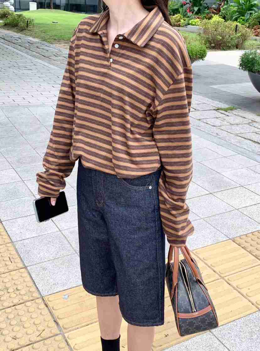 COURGETTE韓國直郵女士新款職業推薦人氣真品休閑長袖T恤COURGETTE長袖T恤