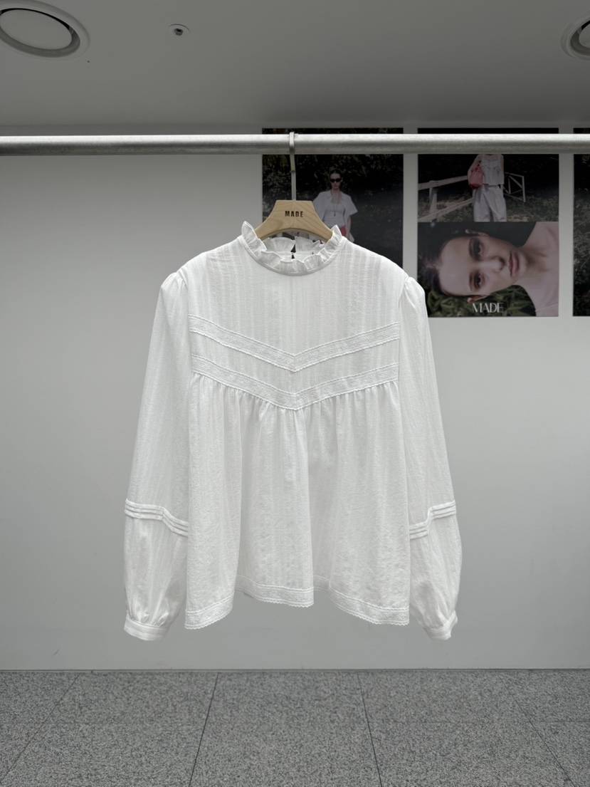 MADE-P韓國直郵女裝新品休閑職業時尚推薦真品襯衫蕾絲衫MADE-P襯衫/蕾絲衫
