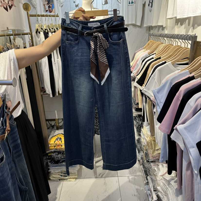 COCO HOLIC東大門代購女士新品推薦休閑牛仔褲含腰帶套裝COCO HOLIC牛仔褲