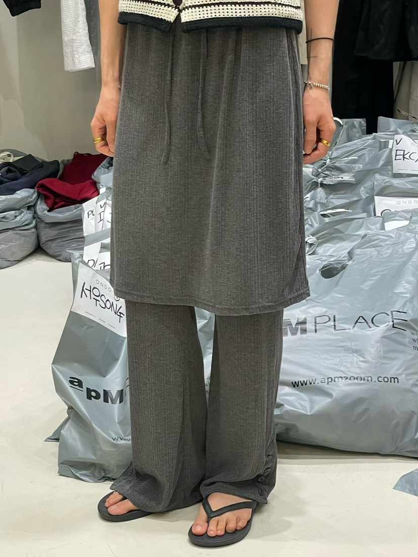 ONDO-P韓國代購女裝新品熱賣人氣真品時尚推薦裙褲透視羅紋ONDO-P裙褲