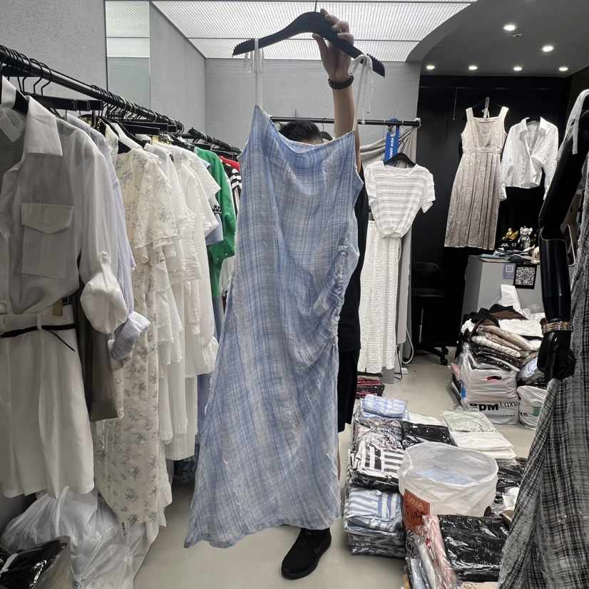 TANIA韓國代購女裝新品休閑推薦真品時尚熱賣26夏季連衣裙格子TANIA連衣裙
