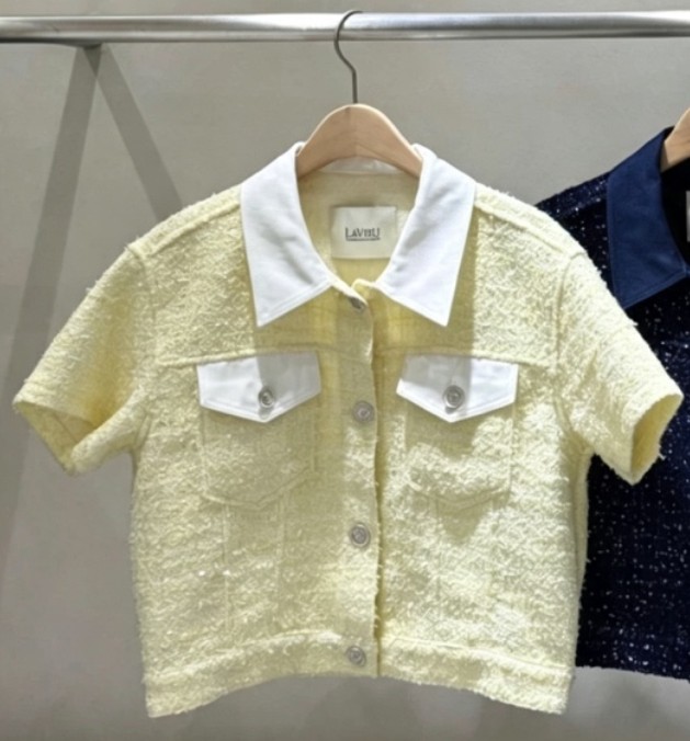 LAVIEU韓國代購女士新品真品休閑時尚熱賣職業夾克粗花呢LAVIEU夾克