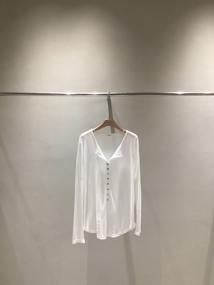 NEAR LEAP-P韓國代購女裝新款職業推薦長袖T恤羊毛紐扣NEAR LEAP/The N:L長袖T恤
