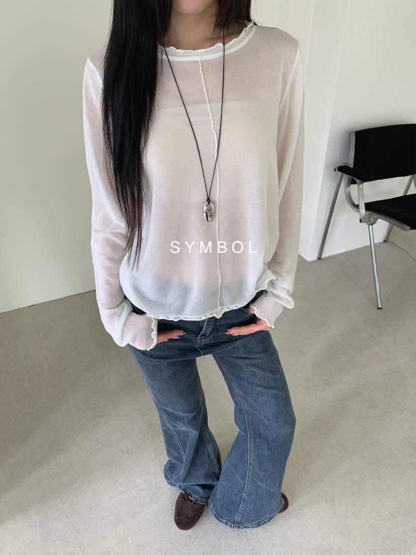 SYMBOL東大門代購女士新品休閑推薦熱賣26春夏針織衫透明SYMBOL針織衫