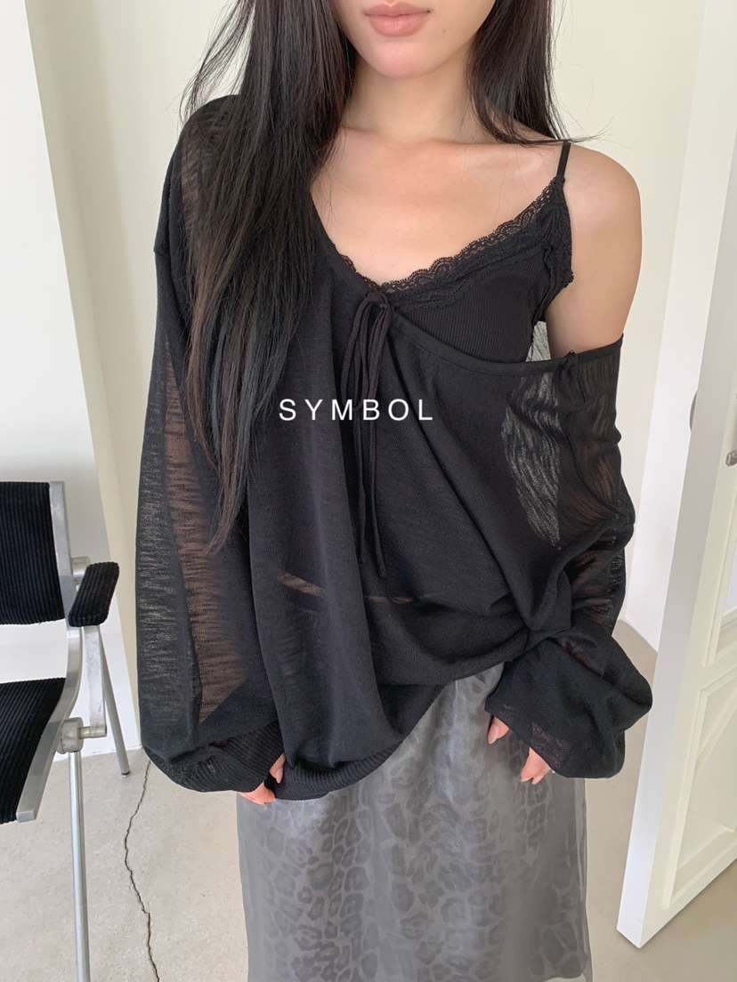 SYMBOL東大門實拍女裝新品推薦真品職業熱賣針織衫不含內搭SYMBOL針織衫