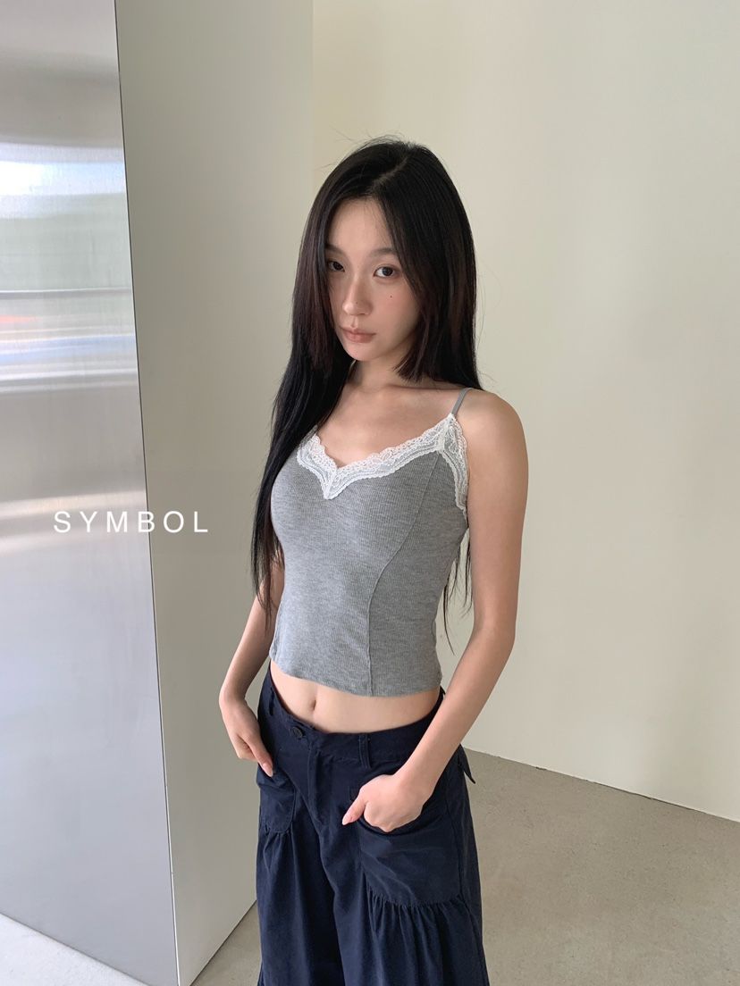 SYMBOL韓國代購女裝新品休閑人氣推薦職業26春夏吊帶背心蕾絲SYMBOL吊帶/背心