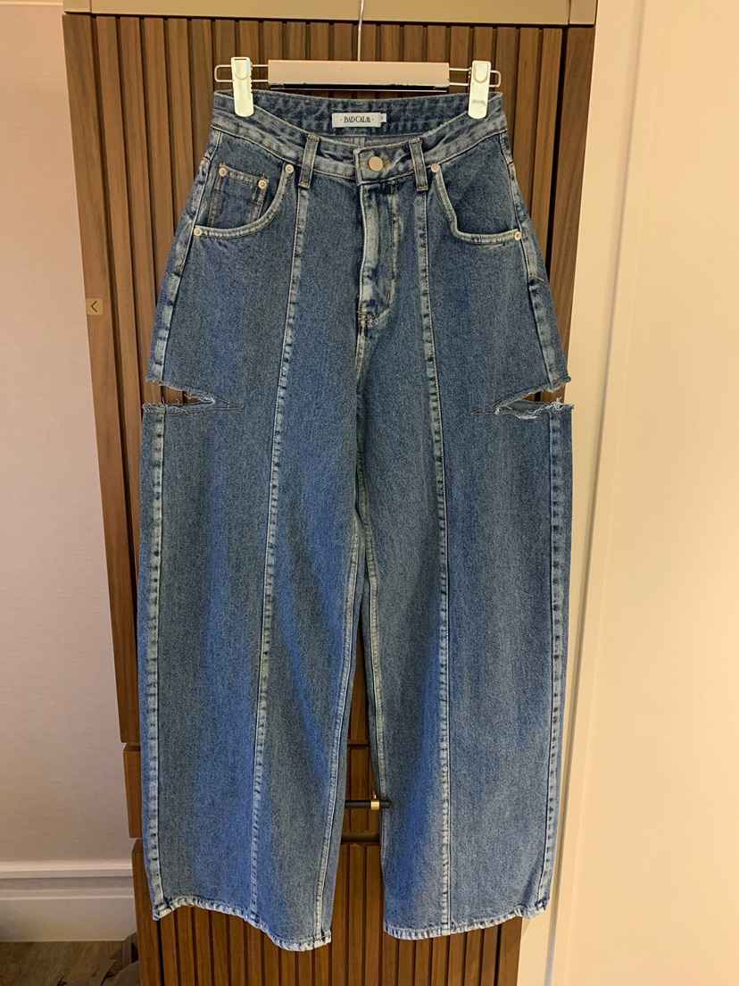 BADCALM東大門直郵女裝新品推薦26夏季熱賣牛仔褲染色做舊BADCALM牛仔褲