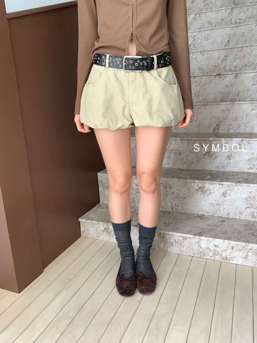 SYMBOL韓國直郵女裝新款真品人氣時尚熱賣休閑短褲不含腰帶SYMBOL短褲
