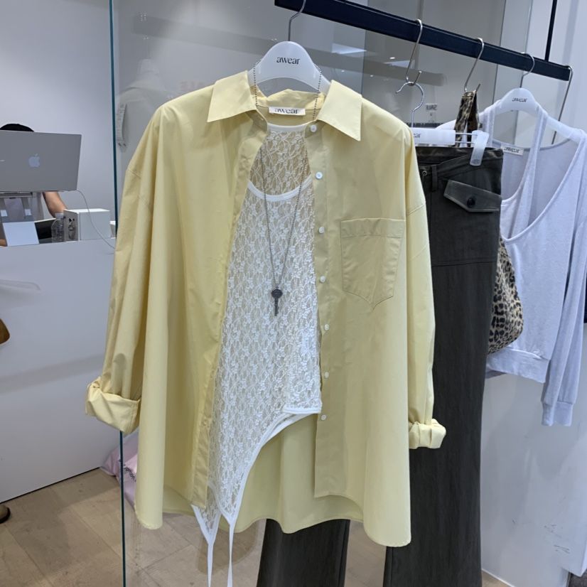 RUMIRU/AWEAR韓國代購女士新品時尚真品襯衫蕾絲衫不含內搭awear/RUMIRU襯衫/蕾絲衫