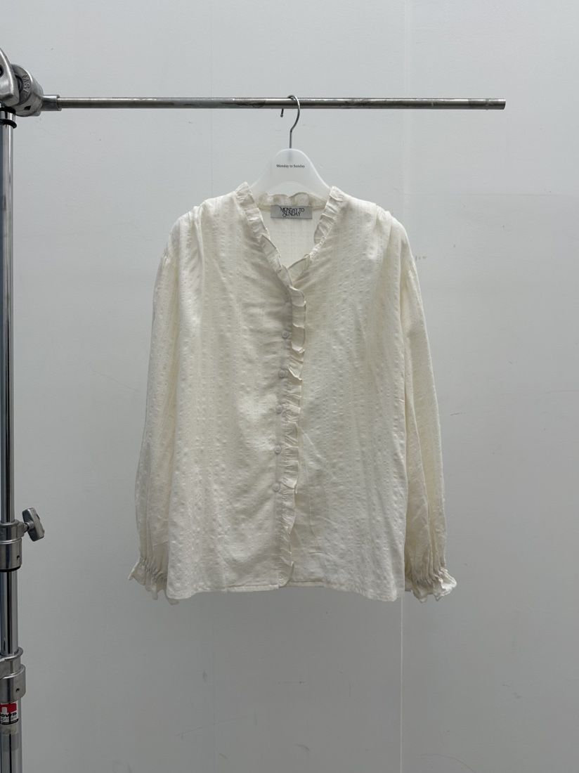 MONDAY TO SUNDAY東大門直郵女士新品熱賣襯衫蕾絲衫褶邊MONDAY TO SUNDAY襯衫/蕾絲衫