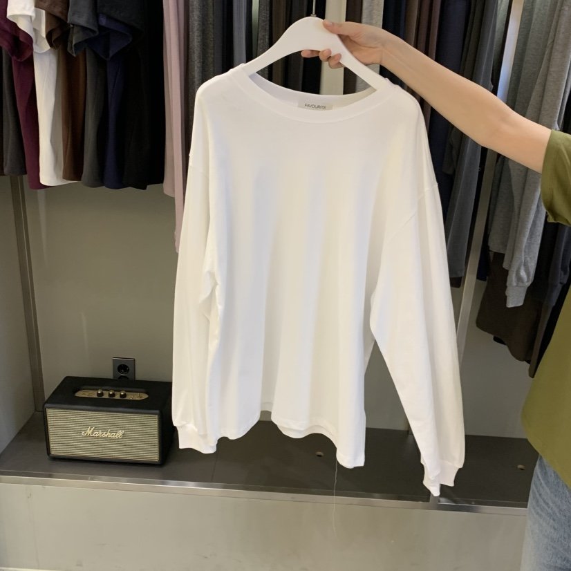 FAVE/FAVOURITE韓國直郵女士新品時尚推薦休閑長袖T恤褶裥FAVE/FAVOURITE長袖T恤