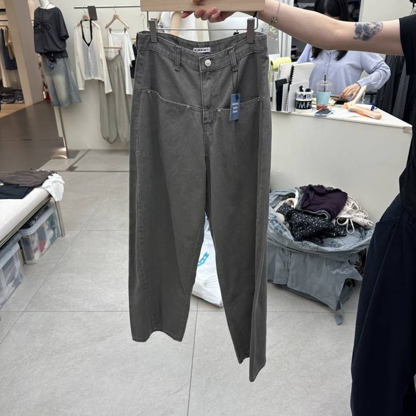 I MFACT韓國直郵女士新品熱賣休閑真品推薦26夏季牛仔褲口袋I MFACT牛仔褲