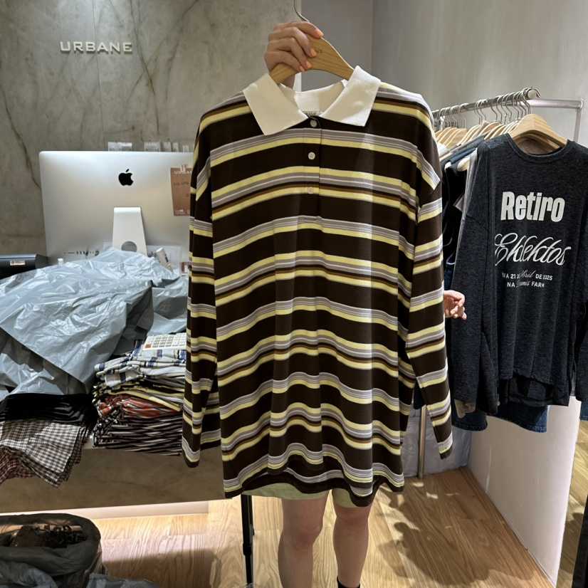 URBANE-P韓國直郵女士新品26夏季休閑人氣時尚真品長袖T恤URBANE-P長袖T恤