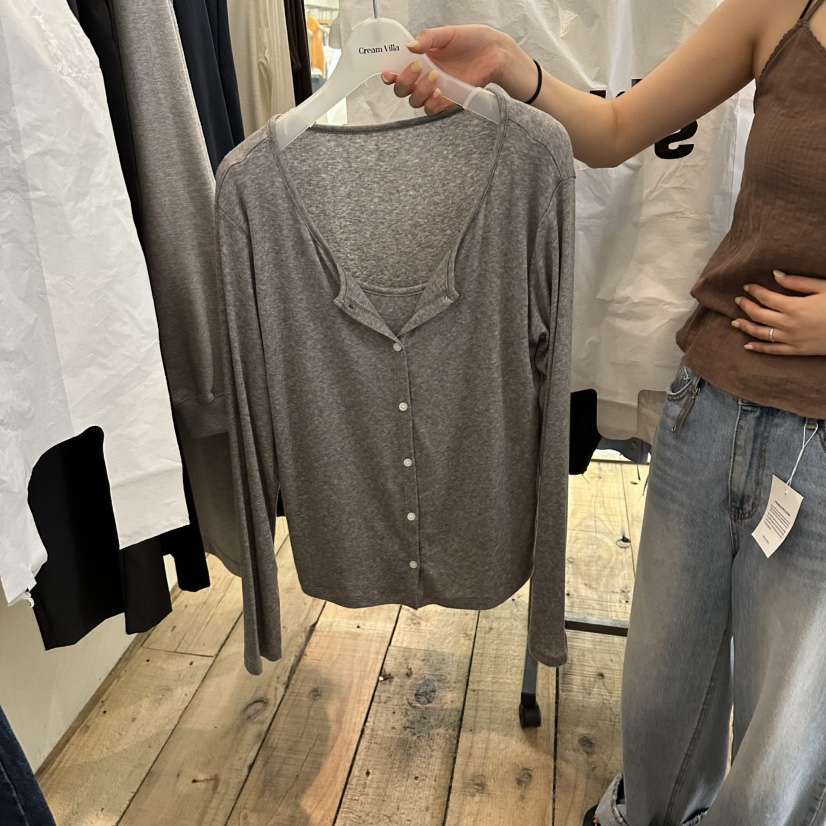 CREAM VILLA韓國代購女裝新品休閑長袖T恤CREAM VILLA長袖T恤