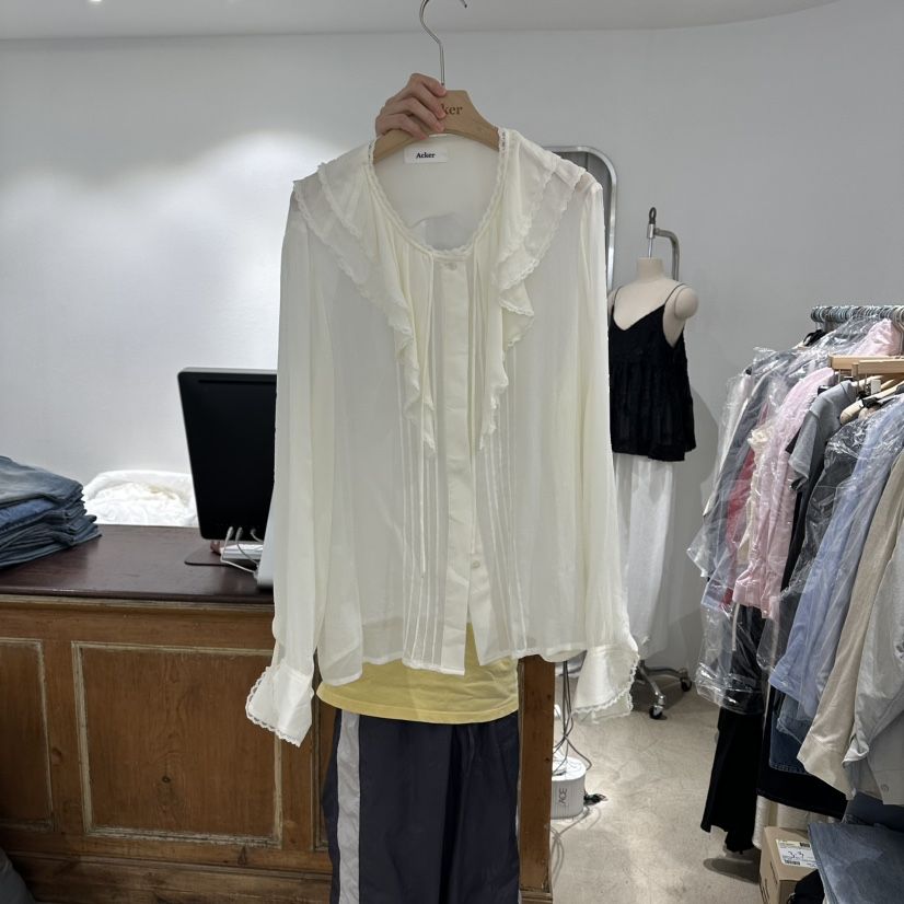 ACKER東大門代購女士新款時尚26夏季熱賣休閑真品襯衫蕾絲衫ACKER襯衫/蕾絲衫