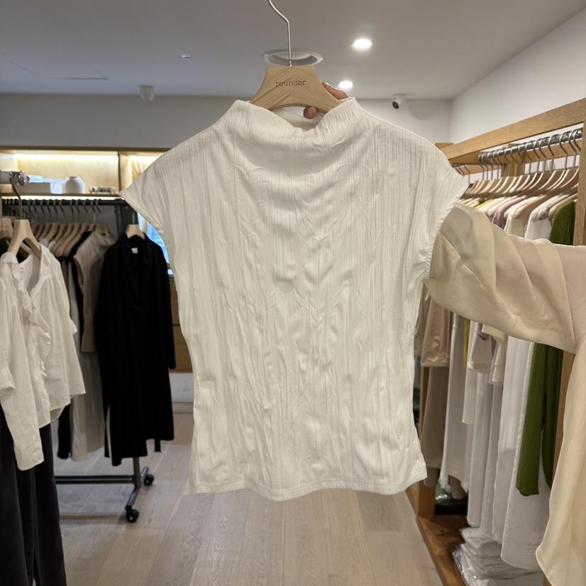 ROUNDER東大門直郵女裝新品推薦時尚休閑真品熱賣T恤褶皺ROUNDERT恤