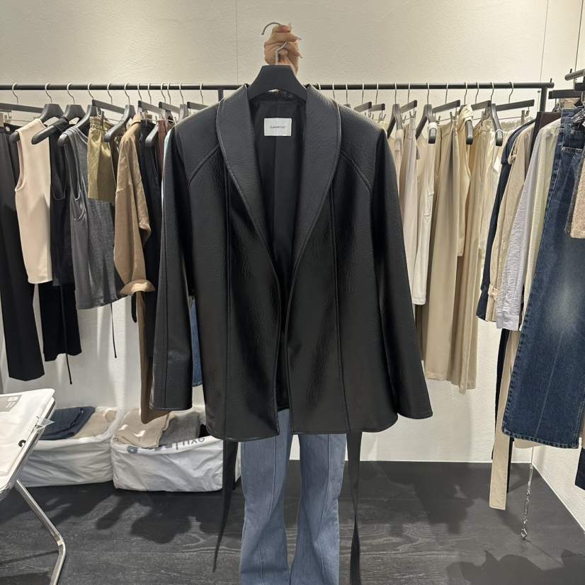 FLAMME TOIT/LUNAMDE韓國直郵女裝新品休閑真品夾克含腰帶FLAMME TOIT/LUNAMDE夾克