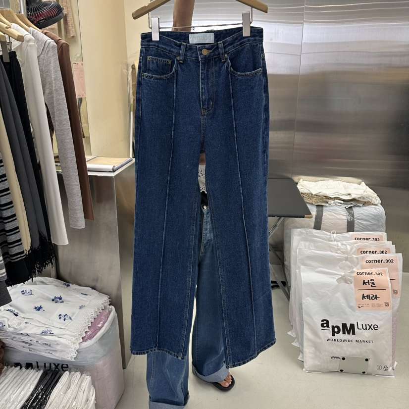 CORNER東大門直郵女裝新品人氣真品時尚休閑熱賣牛仔褲褶裥CORNER.302牛仔褲