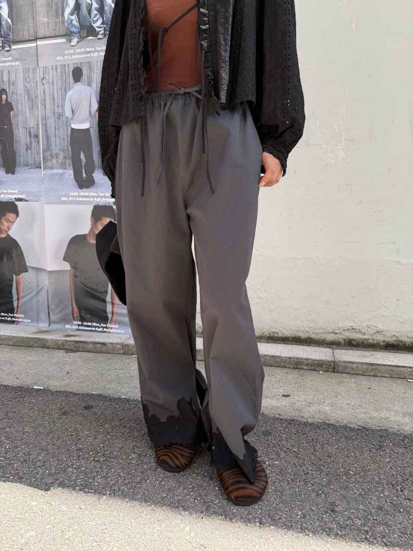 FRANC—L韓國代購女士新品真品推薦熱賣休閑人氣休閑褲蕾絲FRANC休閑褲