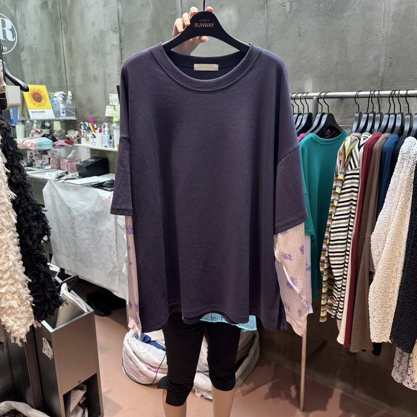 RUNWAY-런웨이東大門實拍女士新款真品人氣推薦26夏季長袖T恤RUNWAY-런웨이長袖T恤