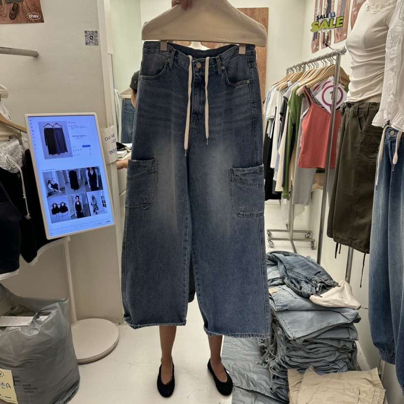CHAV韓國直郵女裝新品26夏季人氣熱賣推薦休閑時尚牛仔褲CHAV牛仔褲