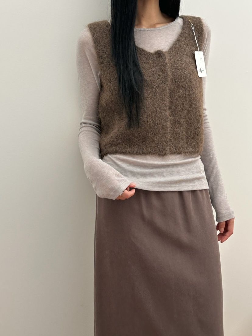 LE VASE韓國直郵女裝新款26春夏真品人氣職業時尚馬甲羊駝LE VASE馬甲