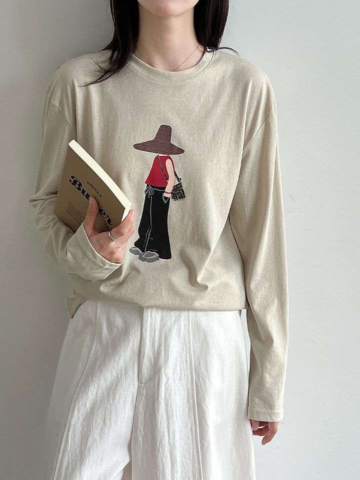 STAY HERE韓國直郵女裝新款休閑26秋冬人氣真品熱賣長袖T恤STAY HERE-2件起長袖T恤