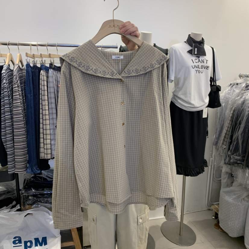 TAN&amp;COMO東大門代購女士新品推薦真品襯衫蕾絲衫刺繡tan-COMO襯衫/蕾絲衫