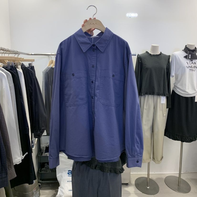 TAN&amp;COMO韓國代購女士新款休閑時尚26秋冬襯衫蕾絲衫口袋tan-COMO襯衫/蕾絲衫