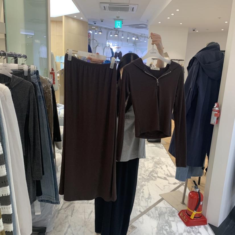 ALMOND東大門實拍女裝新款休閑時尚職業26秋冬套裝連帽衫套裝ALMOND套裝