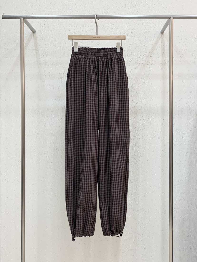 LIGHT AND SALT東大門代購女裝新品熱賣休閑褲毛絨格紋LIGHT AND SALT休閑褲