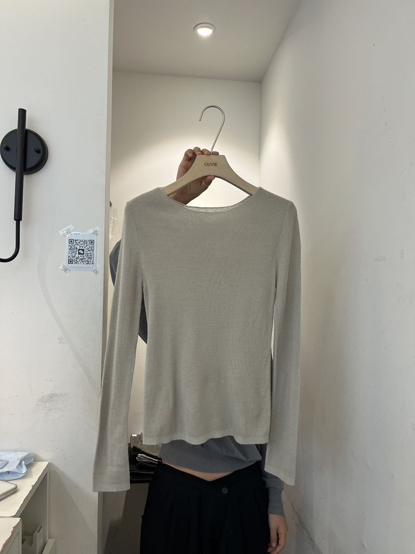 OUVIR韓國直郵女士新品熱賣26秋冬時尚推薦真品長袖T恤修身O.V.R/OUVIR長袖T恤