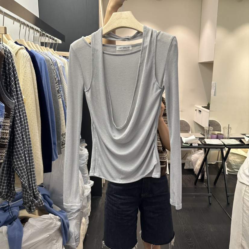 SALT BREAD東大門代購女士新款真品推薦時尚長袖T恤假兩件SALT BREAD長袖T恤