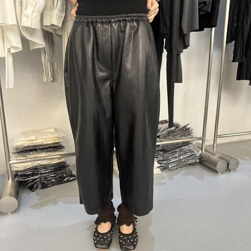 DOUBLE STANDARD/LE SMOKING/MAISONSTAFF東大門代購女士新品人氣休閑褲皮革MAISONSTAFF休閑褲