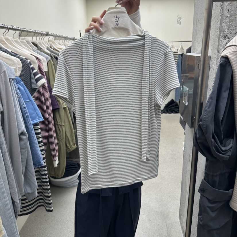 AMOEBA東大門代購女裝新品熱賣人氣時尚真品推薦T恤含圍巾AMOEBAT恤