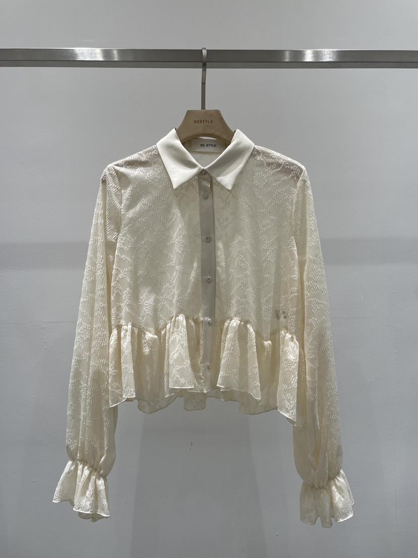 RE STYLE-Q韓國代購女士新品時尚26春夏人氣襯衫蕾絲衫RE STYLE襯衫/蕾絲衫