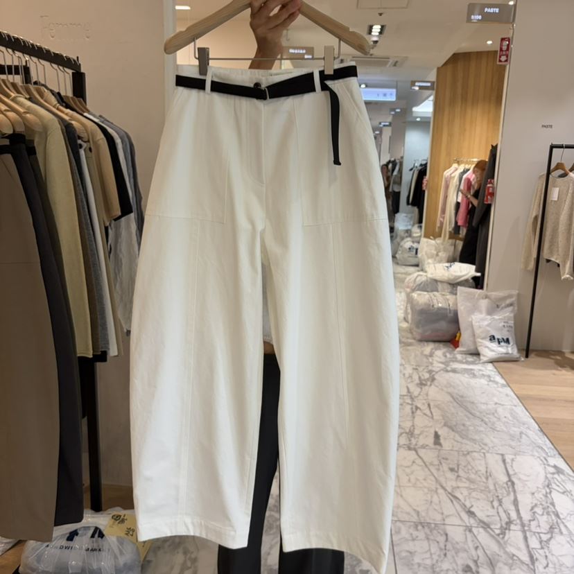 LA MAGIE FEMME東大門實拍26秋季新品推薦休閑褲含腰帶Lamagie Femme休閑褲