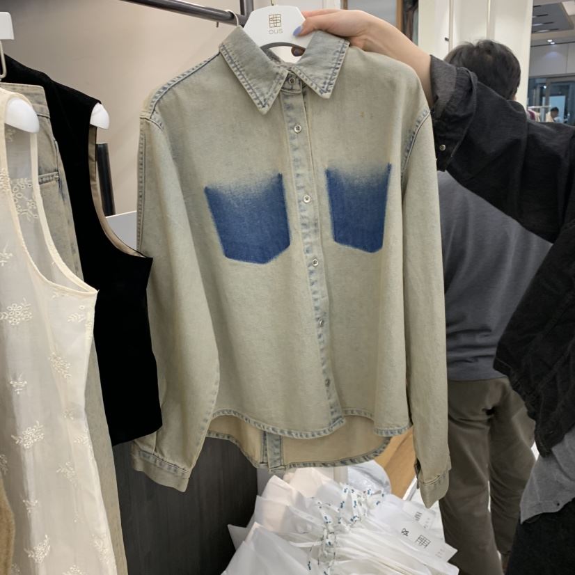 OUS/INCH-L韓國代購26秋季新品時尚熱賣人氣襯衫蕾絲衫OUS/INCH襯衫/蕾絲衫