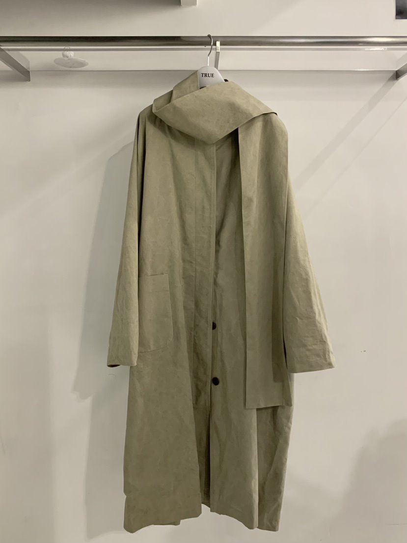TRUE東大門代購女士新品推薦熱賣時尚長款風衣可拆卸圍巾TRUE長款風衣