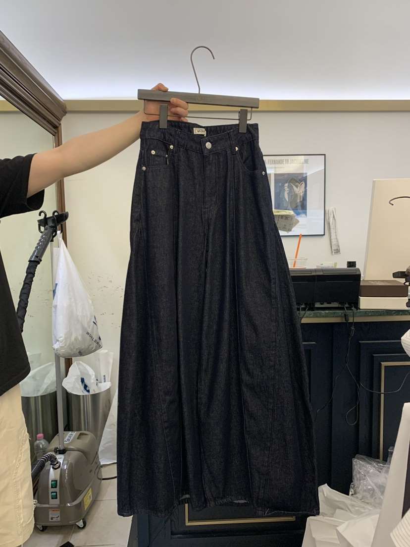 空韓國代購女裝新品熱賣推薦真品時尚休閑人氣牛仔褲粗花呢VIRKIN牛仔褲