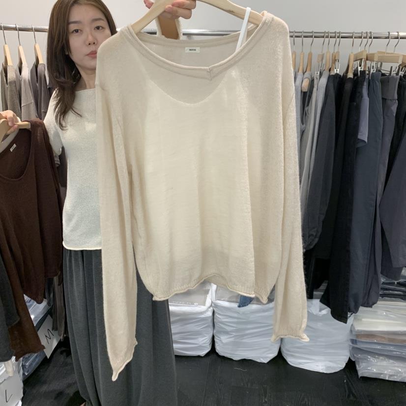 TAFFETA/MURET/ROBERTI東大門實拍女士新品休閑針織衫不含內搭V領TAFFETA/MURET/ROBERTI針織衫
