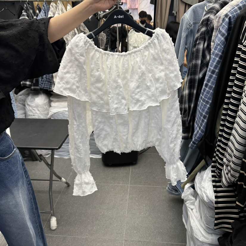 A-DEL韓國代購女裝新品時尚休閑推薦真品襯衫蕾絲衫多層A-DEL襯衫/蕾絲衫