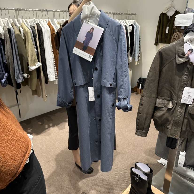 OVERTAKE韓國代購26秋季新品休閑真品人氣長款風衣含腰帶OVERTAKE長款風衣
