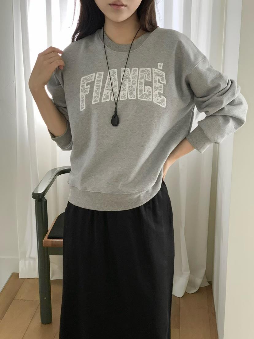 BINUS韓國代購26秋季新款休閑人氣時尚推薦真品熱賣衛衣蕾絲BINUS衛衣