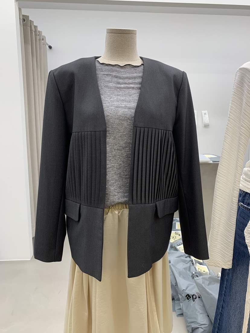 ENHANCE東大門代購女裝新品熱賣時尚推薦休閑人氣夾克褶裥ENHANCE/HOPESMORE夾克