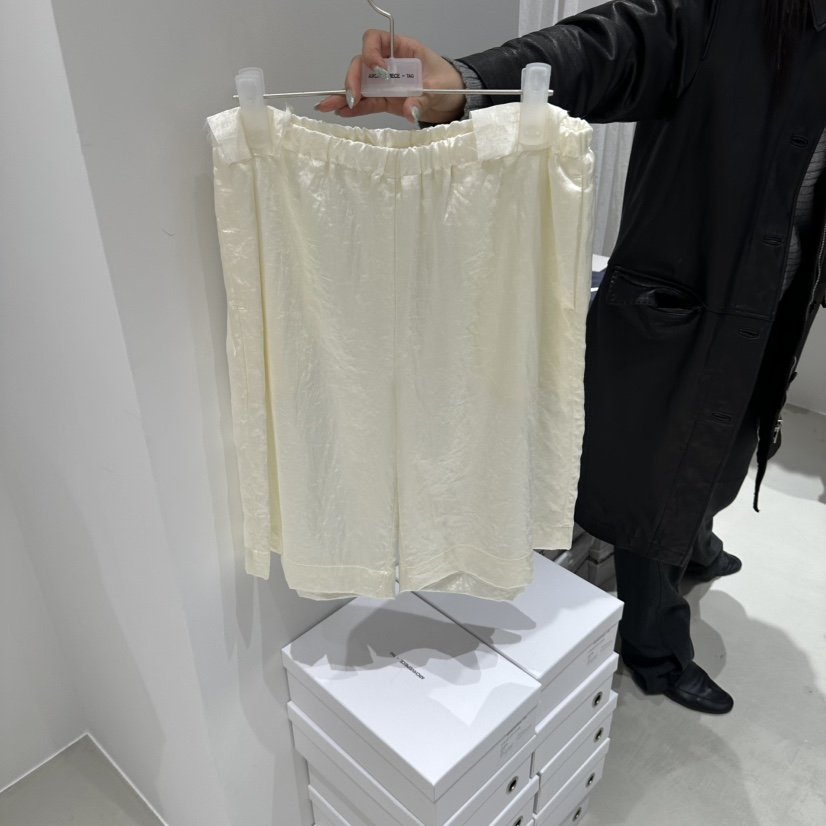 X東大門直郵26秋季新款真品推薦休閑熱賣時尚人氣短褲緞ARCHIVEPIECE TAG短褲